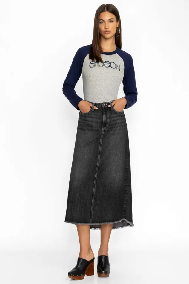 Women Johnny Was Bottoms Vienna Midi Skirt True Black Wash
