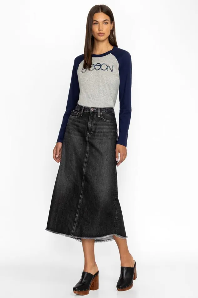 Women Johnny Was Bottoms Vienna Midi Skirt True Black Wash
