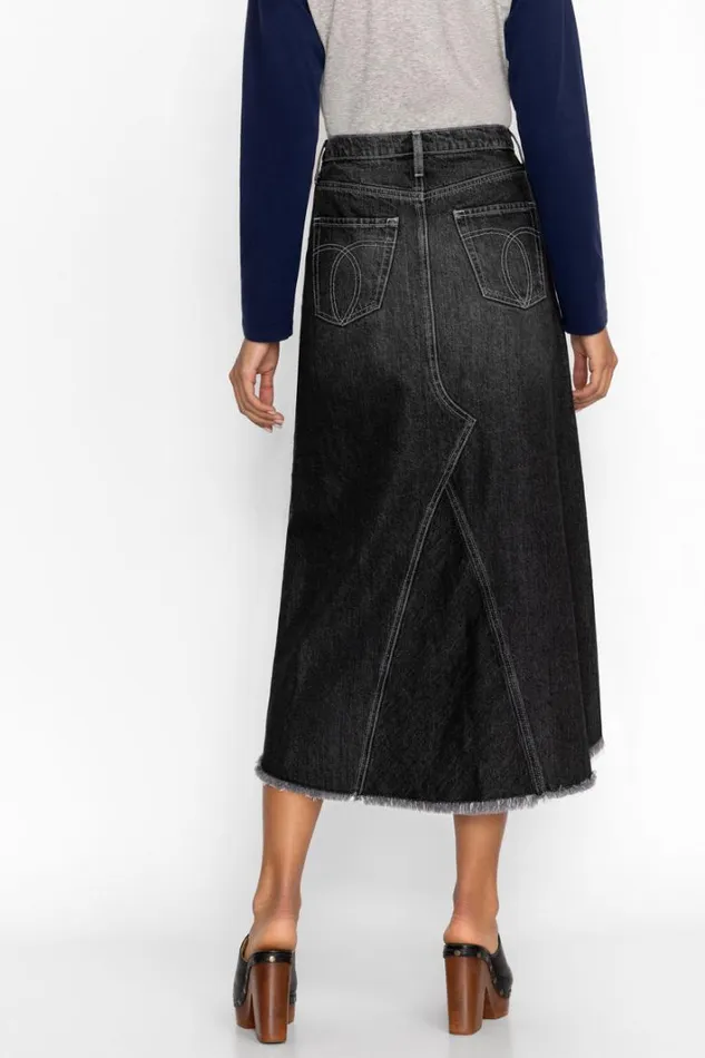 Women Johnny Was Bottoms Vienna Midi Skirt True Black Wash