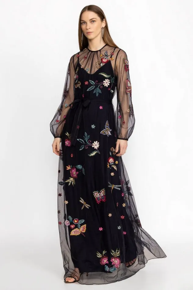 Women Johnny Was Dresses Spellbound Dress Navy