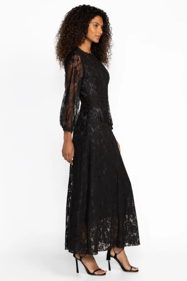 Women Johnny Was Dresses Thea Lace Dress Black
