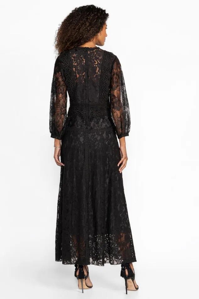 Women Johnny Was Dresses Thea Lace Dress Black