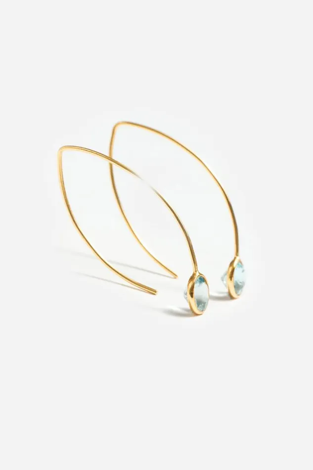 Women Johnny Was Jewelry Blue Madam Drop Earrings Gold
