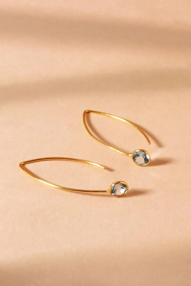Women Johnny Was Jewelry Blue Madam Drop Earrings Gold