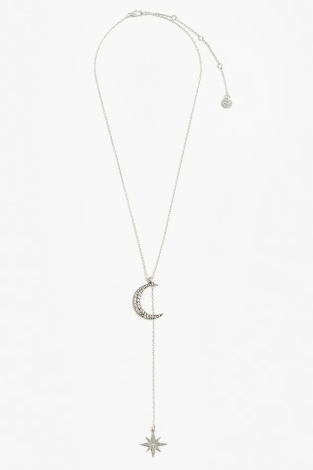 Women Johnny Was Jewelry Moon Phase Pendant Necklace Silver