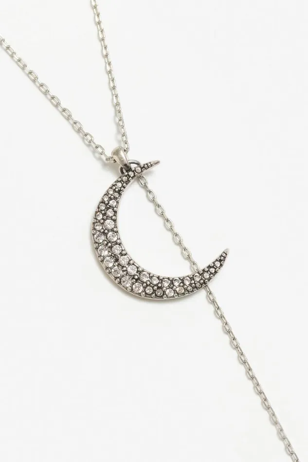 Women Johnny Was Jewelry Moon Phase Pendant Necklace Silver