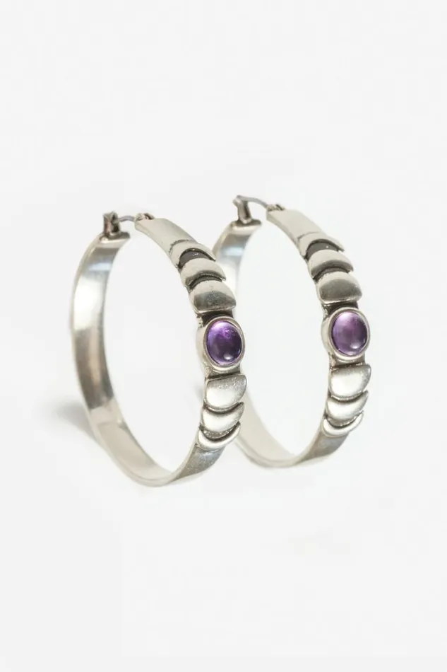 Women Johnny Was Jewelry Moon Phase Single Hoop Earrings Silver