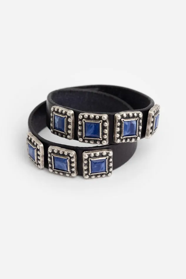Women Johnny Was Jewelry Oceano Italian Leather Wrap Bracelet Black