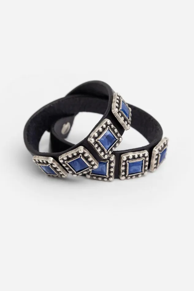 Women Johnny Was Jewelry Oceano Italian Leather Wrap Bracelet Black