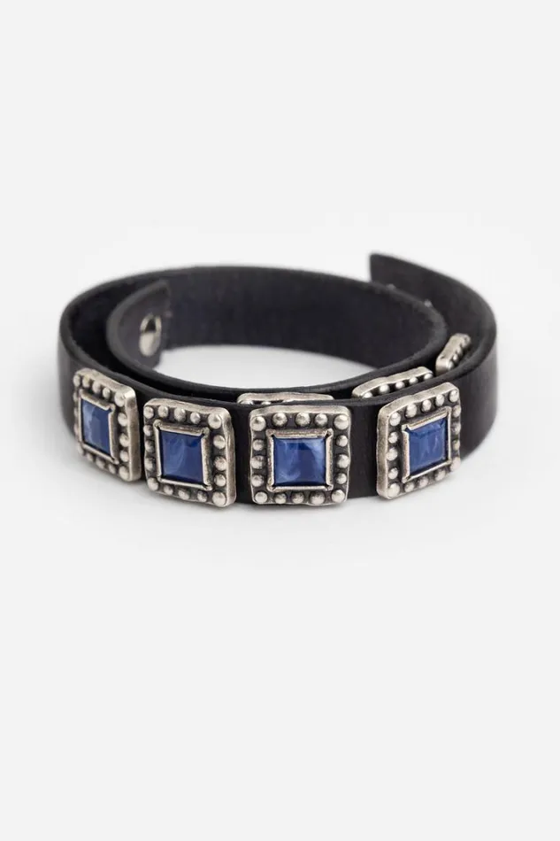 Women Johnny Was Jewelry Oceano Italian Leather Wrap Bracelet Black