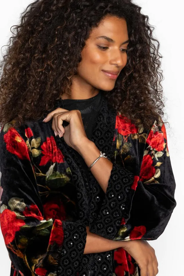 Women Johnny Was Kimonos Velvet Kimono Coat Rosana