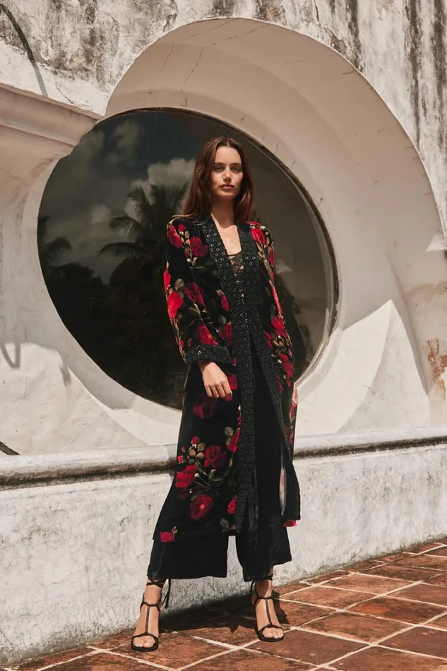 Women Johnny Was Kimonos Velvet Kimono Coat Rosana