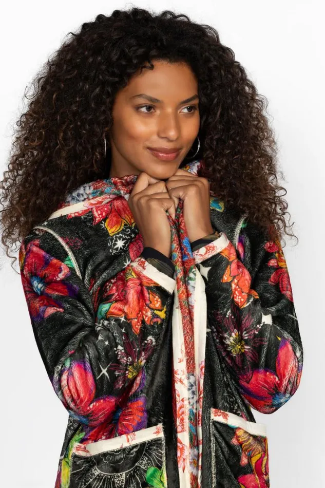Women Johnny Was Outerwear Joan Midi Sherpa Jacket Starry Night