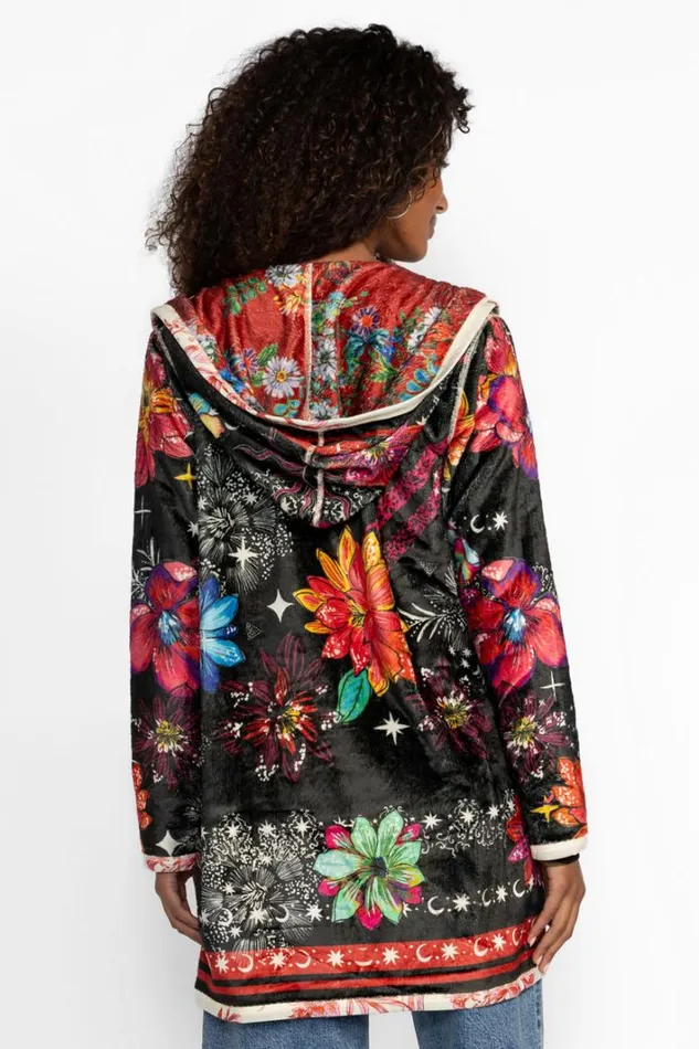 Women Johnny Was Outerwear Joan Midi Sherpa Jacket Starry Night