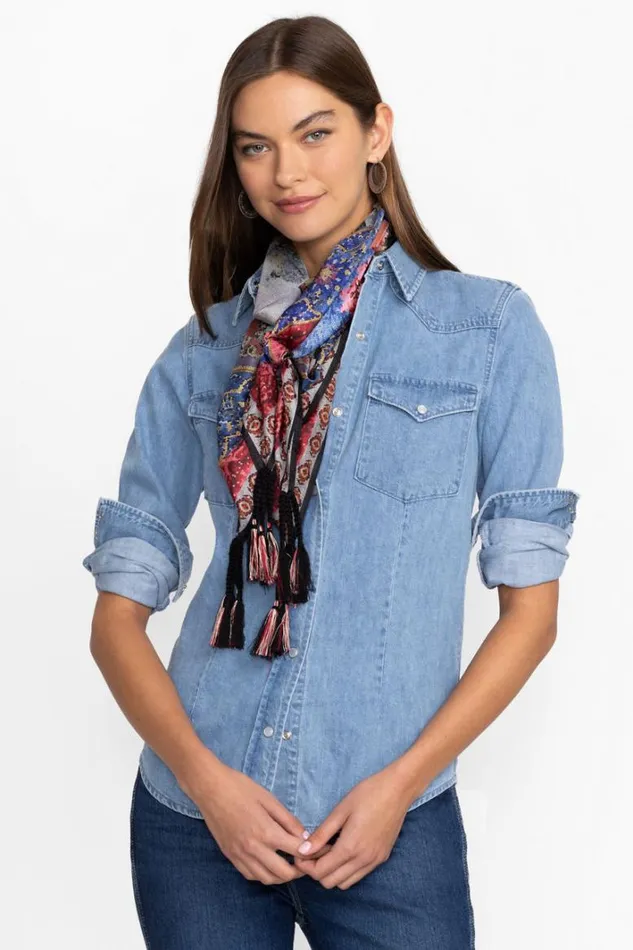 Women Johnny Was Scarves Grand Canel Silk Scarf Grand Canel Scarf Print