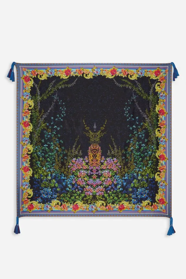 Women Johnny Was Scarves Magic Garden Silk Scarf Magic Garden