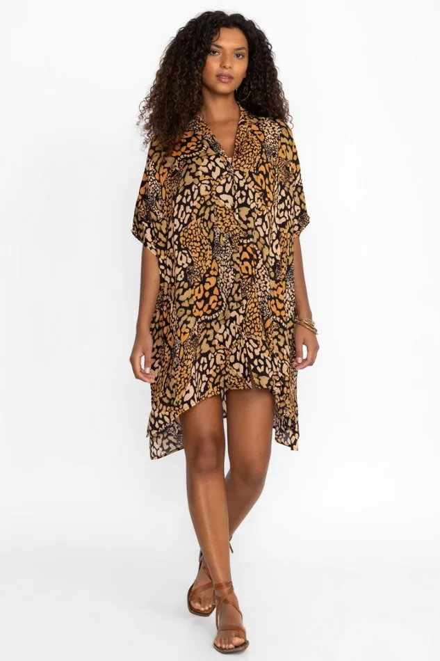 Women Johnny Was Swim and Resort Afeni Oversized Button Down Afeni gold