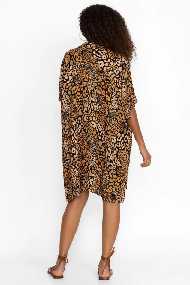 Women Johnny Was Swim and Resort Afeni Oversized Button Down Afeni gold