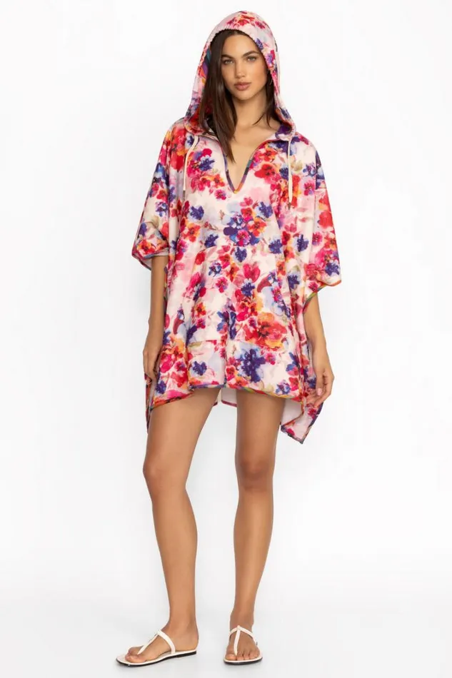 Women Johnny Was Swim and Resort Summer Days Terry Poncho Hoodie Summer Days
