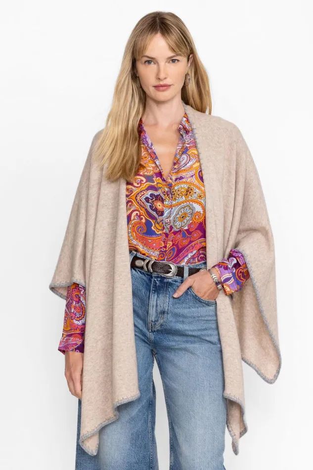Women Johnny Was Tops Audrey Oversized Shirt Sandalwood Pink
