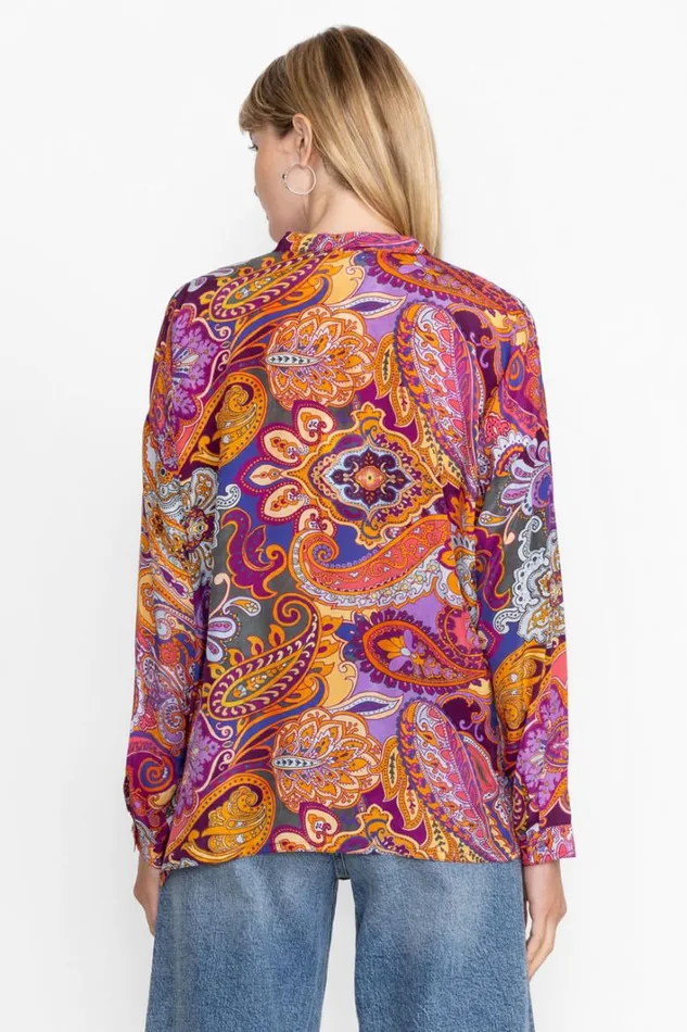 Women Johnny Was Tops Audrey Oversized Shirt Sandalwood Pink