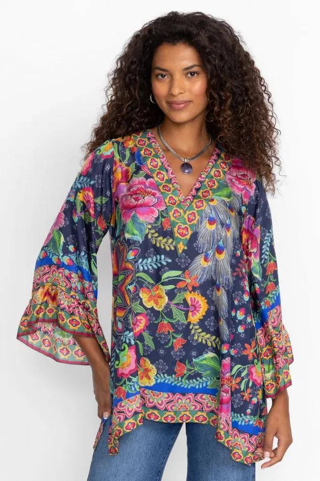 Women Johnny Was Tops Calesta Tunic Darnahta Scarf Print