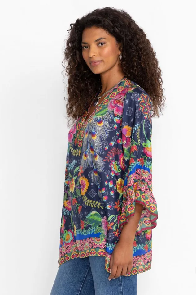 Women Johnny Was Tops Calesta Tunic Darnahta Scarf Print