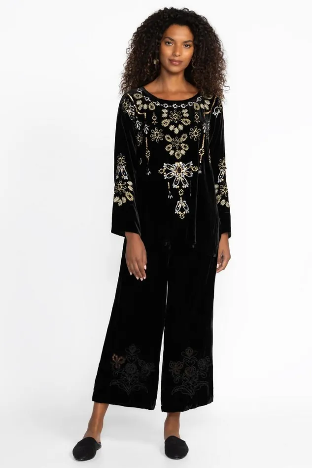 Women Johnny Was Tops Charlize Blouse Black