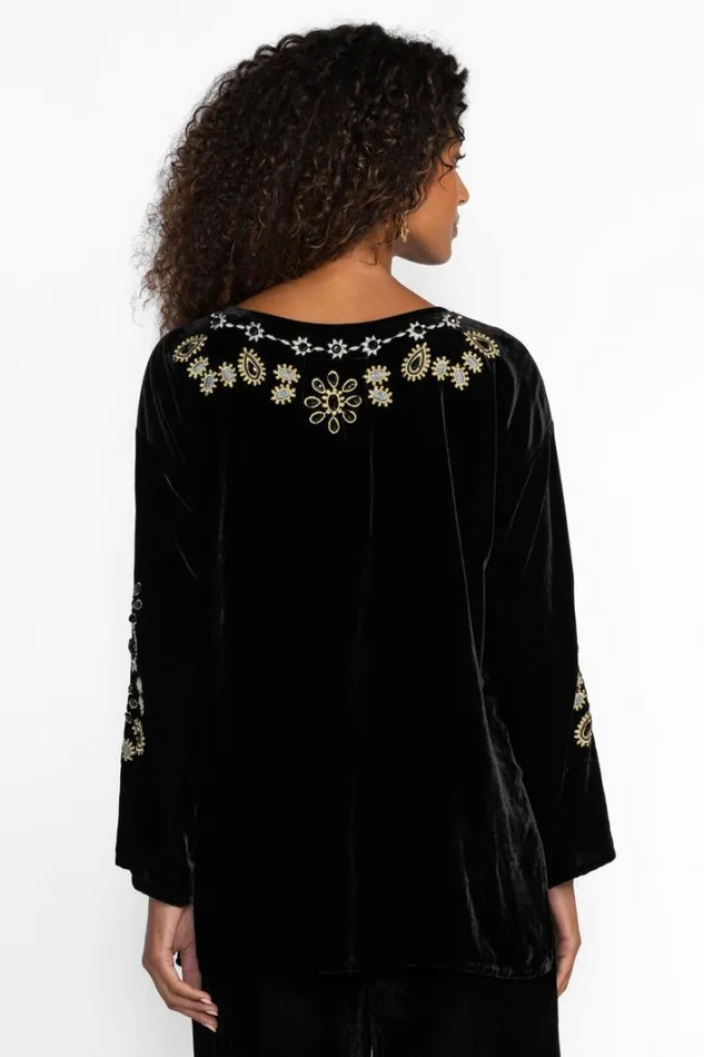 Women Johnny Was Tops Charlize Blouse Black