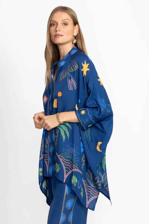 Women Johnny Was Tops Katia Oversized Blouse Del Mar