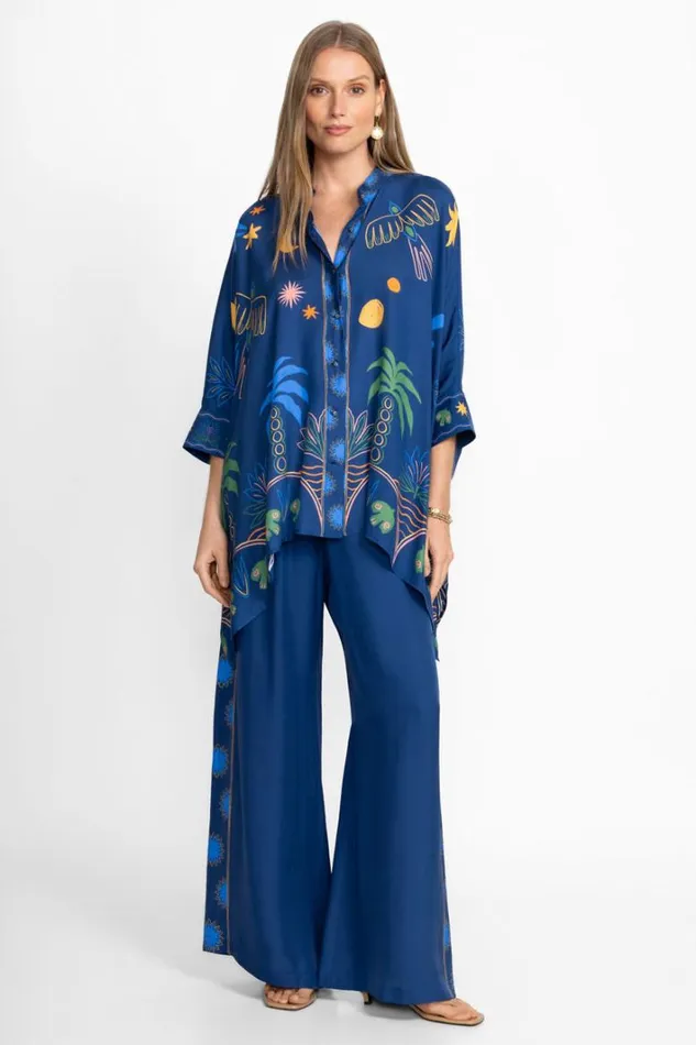 Women Johnny Was Tops Katia Oversized Blouse Del Mar