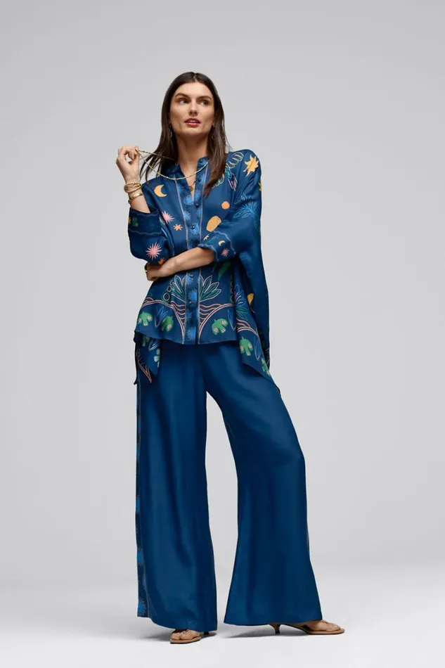 Women Johnny Was Tops Katia Oversized Blouse Del Mar