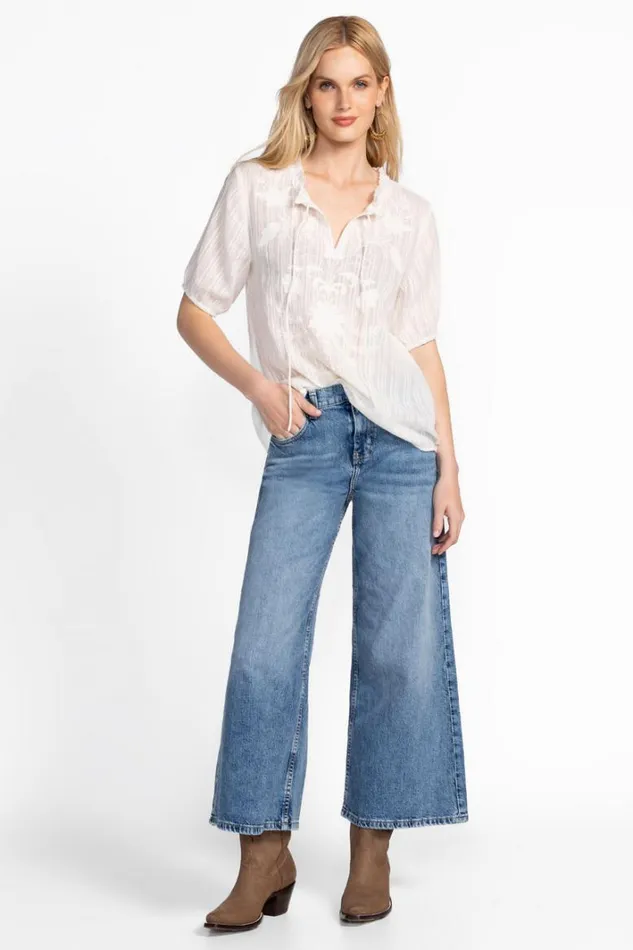 Women Johnny Was Tops Mirah Field Blouse Off White