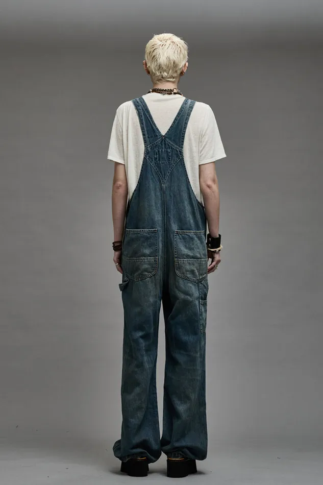Women Jumpsuits R13 Damon Overall 8211 Weber Linen Indigo