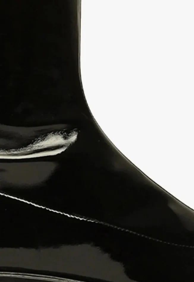 Women Kaolin Over The Knee Patent Leather Boot Black Schutz Shoes Boots