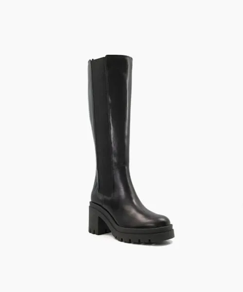 Women Knee High Boots Dune London Time 8211 Black Black Women Knee High Boots Dune London Time 8211 Black Black