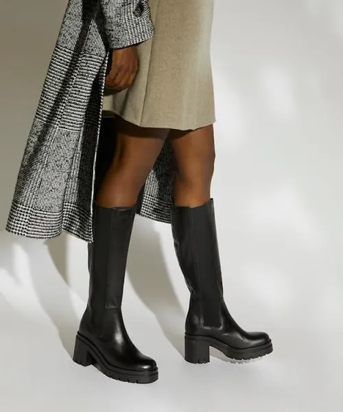 Women Knee High Boots Dune London Time 8211 Black Black Women Knee High Boots Dune London Time 8211 Black Black