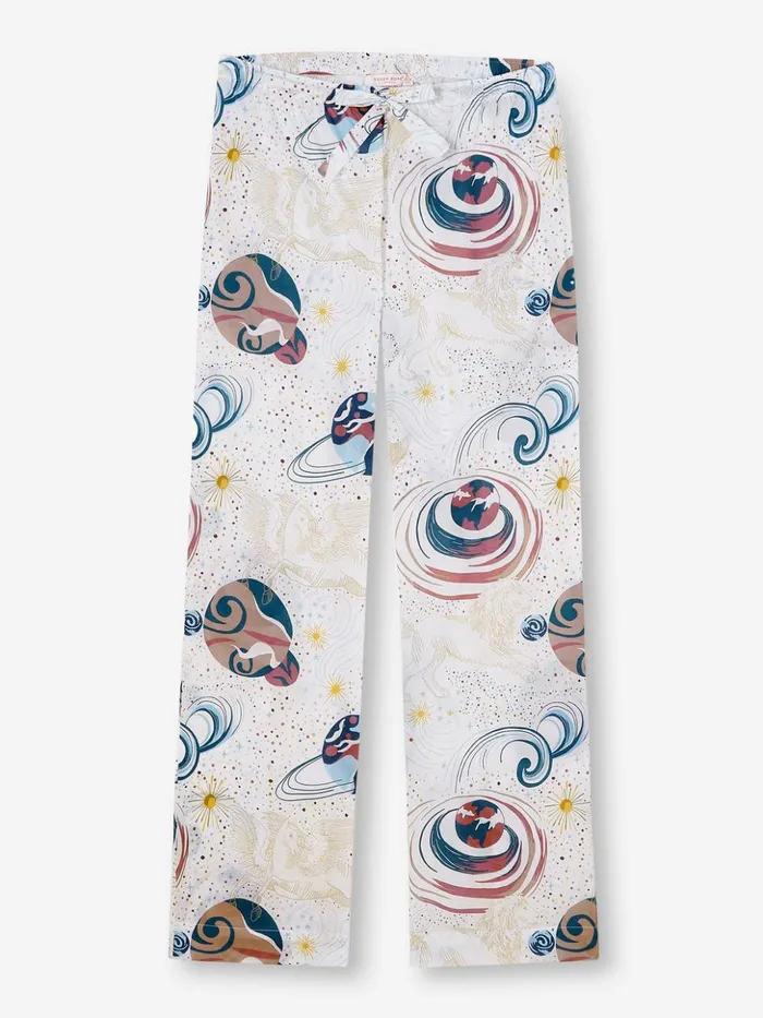 Women Lounge Pants Ledbury 76 Cotton Batiste White Derek Rose Lounge Pants