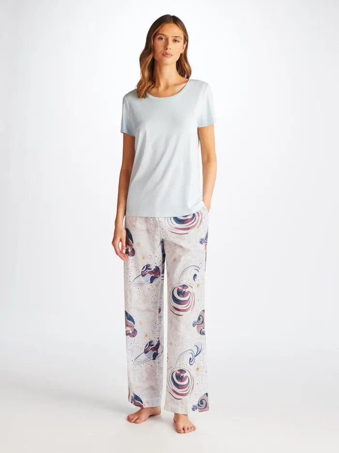 Women Lounge Pants Ledbury 76 Cotton Batiste White Derek Rose Lounge Pants