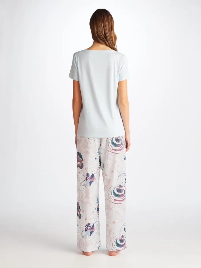 Women Lounge Pants Ledbury 76 Cotton Batiste White Derek Rose Lounge Pants