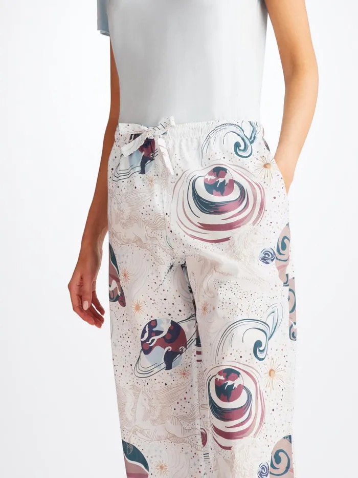 Women Lounge Pants Ledbury 76 Cotton Batiste White Derek Rose Lounge Pants