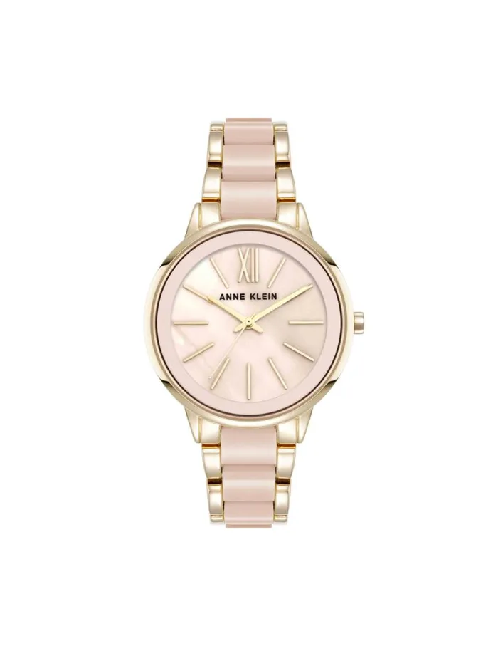 Women Marbleized Resin Bracelet Watch Goldtoneiridescent Anne Klein Watches
