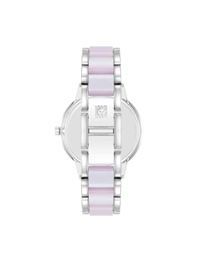 Women Marbleized Resin Bracelet Watch Goldtoneiridescent Anne Klein Watches