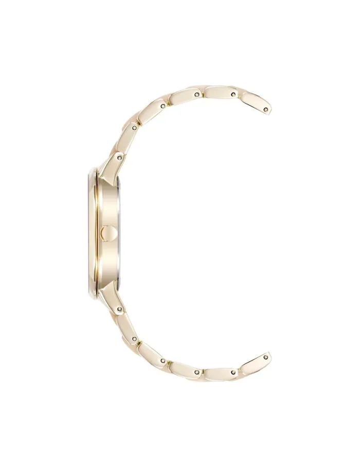 Women Marbleized Resin Bracelet Watch Goldtoneiridescent Anne Klein Watches