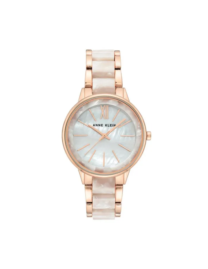 Women Marbleized Resin Bracelet Watch Goldtoneiridescent Anne Klein Watches