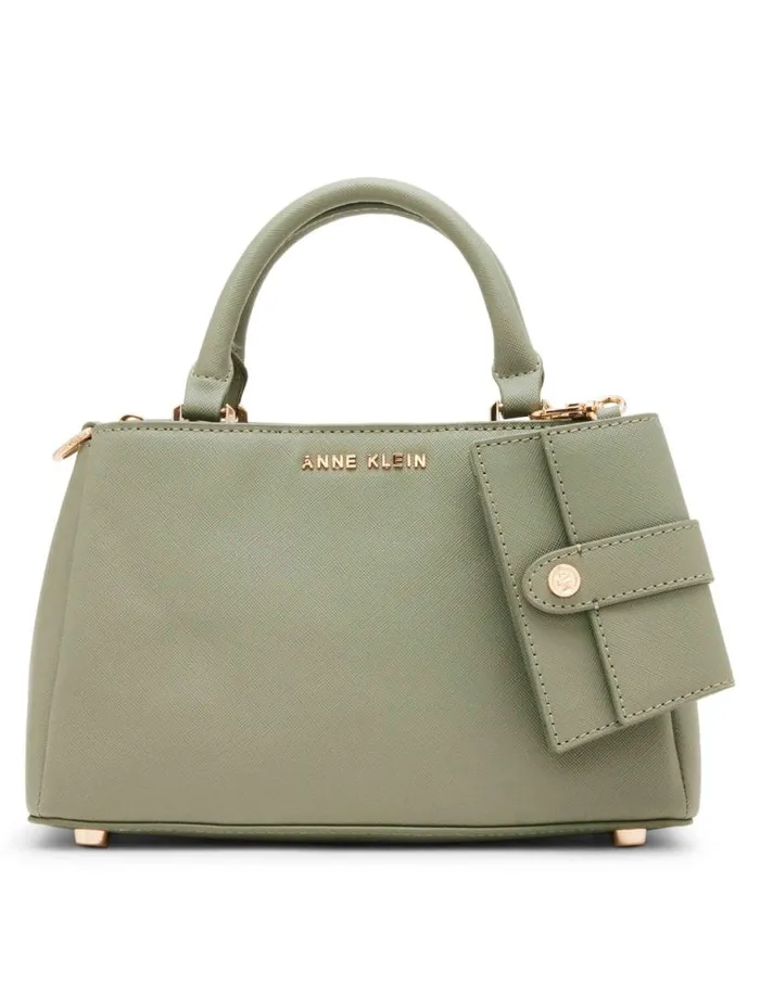 Women Medium Satchel W Detachable Xbody Strap Soft Olive Anne Klein Crossbody Bags