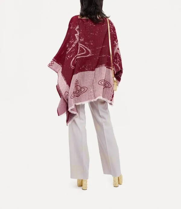 WomenMen Composition Poncho Dark Red Viviennewestwood Scarves And Ponchos