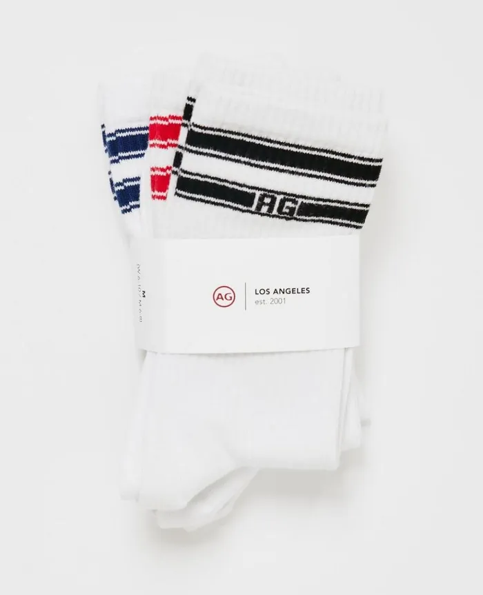 WomenMen Socks AG Jeans Ryland Sock Pack Athletic Stripe Assorted