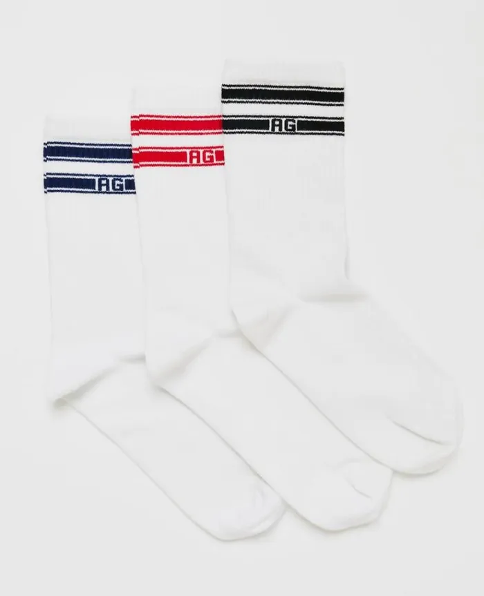 WomenMen Socks AG Jeans Ryland Sock Pack Athletic Stripe Assorted WomenMen Socks AG Jeans Ryland Sock Pack Athletic Stripe Assorted