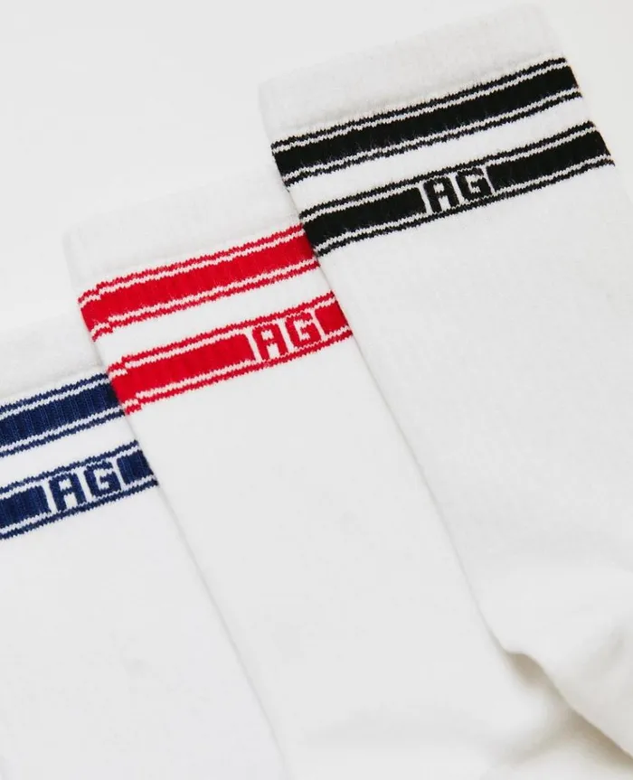 WomenMen Socks AG Jeans Ryland Sock Pack Athletic Stripe Assorted WomenMen Socks AG Jeans Ryland Sock Pack Athletic Stripe Assorted